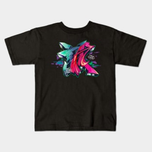 Japanese KANJI Graffiti MAKOTO (Green Pink) Kids T-Shirt